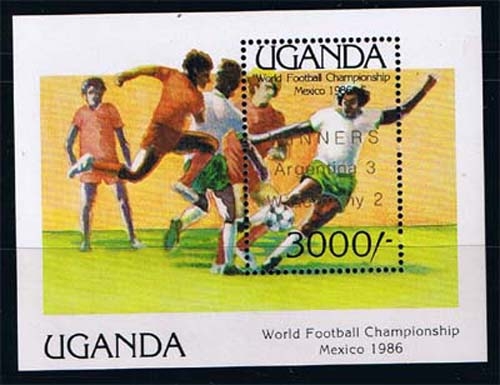 Uganda Block 63 ** Gewinn der Fußball-Weltmeisterschaft durch Argentinien