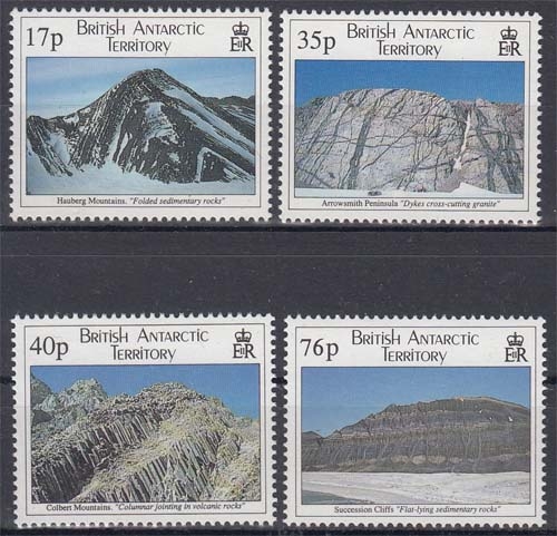 Britische Gebiete in der Antarktis MiNr. 241/44 ** Geologische Formationen