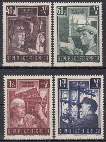 Österreich MiNr. 960/63 ** Wiederaufbau