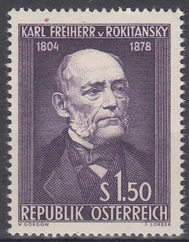 Österreich MiNr. 997 ** 150. Geburtstag von Karl Freiherr von Rokitansky