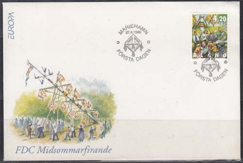 Aland MiNr. 140 Europa 1998, Nationale Feste und Feiertage auf FDC