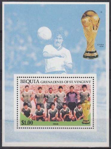 Bequia MiNr. Bl. 5 ** Fußballweltmeisterschaft Mexiko