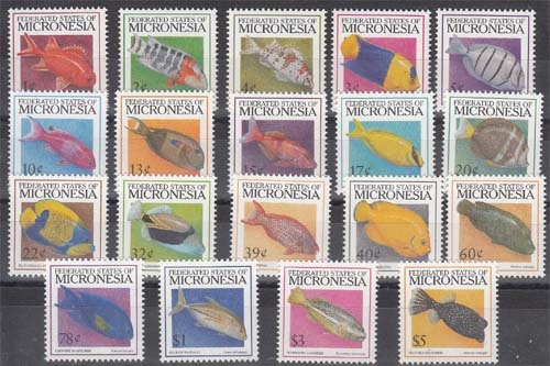 Mikronesien MiNr. 645/63 ** Freimarken: Fische