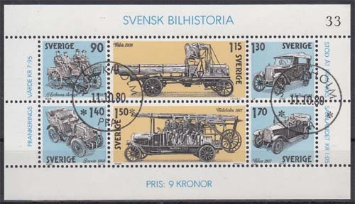 Schweden MiNr. Bl. 8 O Geschichte des schwedischen Automobilhaus
