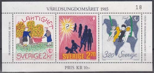 Schweden MiNr. Bl. 13 ** Internationales Jahr der Jugend