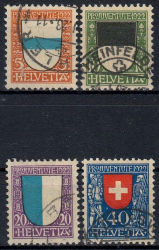 Schweiz MiNr. 175/78 O Pro Juventute, Wappen