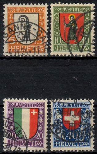 Schweiz MiNr. 185/88 O Pro Juventute, Wappen