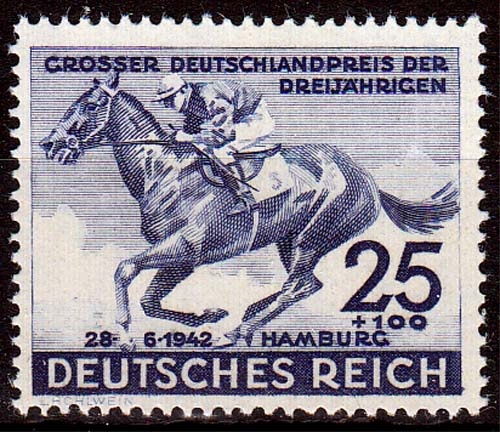 Deutsches Reich MiNr. 814 ** Großer Preis der Dreijährigen, Hamburg