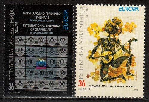 Makedonien MiNr. 279/80 ** Europa: Plakatkunst