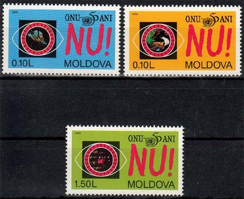 Moldawien MiNr. 184/86 ** 50 Jahre Vereinte Nationen
