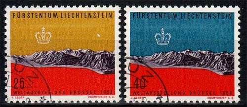 Liechtenstein MiNr. 369/70 O Weltausstellung