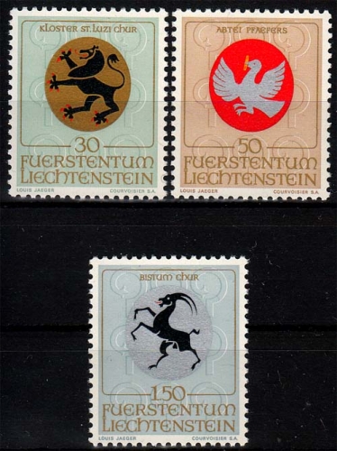Liechtenstein MiNr. 514/16 ** Wappen geistlicher Patronatsherren