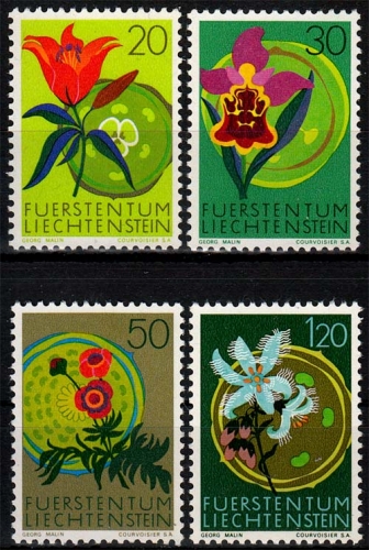 Liechtenstein MiNr. 521/24 ** Einheimische Flora