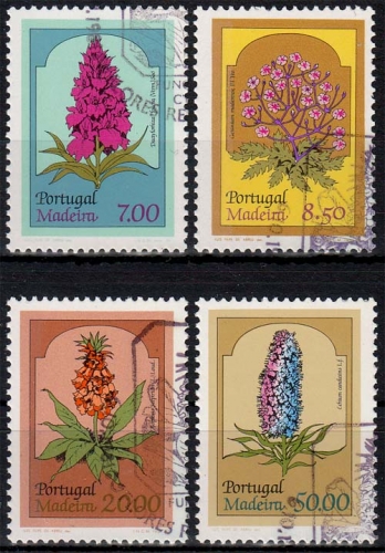 Madeira MiNr. 73/76 O Freimarken: Blumen