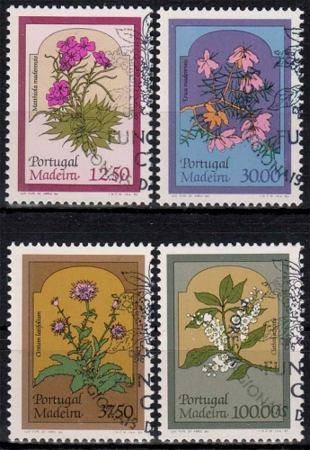 Madeira MiNr. 86/89 O Freimarken: Blumen