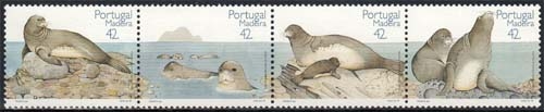 Madeira MiNr. 164/67 ** Naturschutz: Mittelmeer-Mönchsrobben