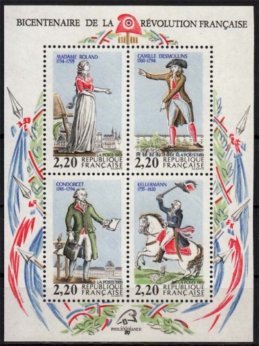 Frankreich MiNr. Bl. 8 ** 200. Jahrestag der Französischen Revolution