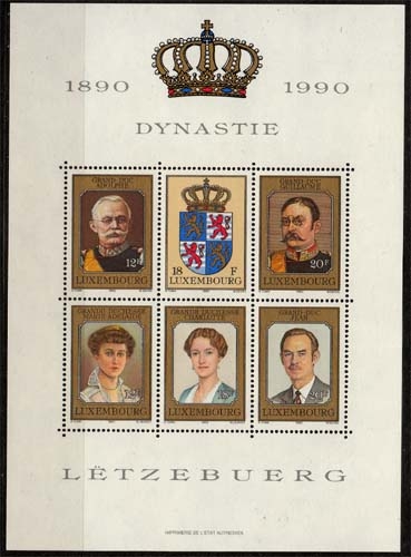 Luxemburg MiNr. Bl. 16 ** 100 Jahre Dynaste