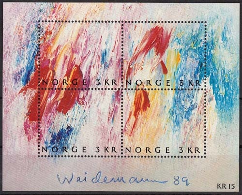 Norwegen MiNr. Bl. 11 ** Tag der Briefmarke - Gemälde