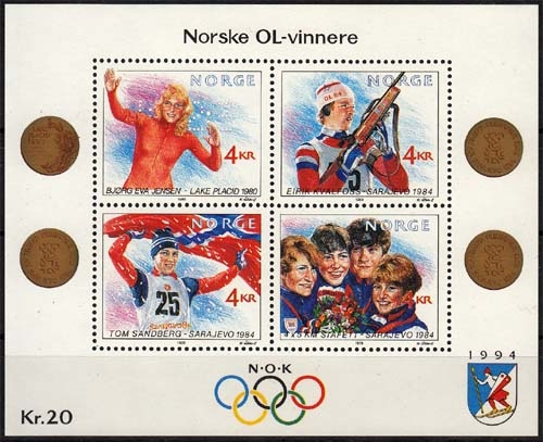 Norwegen MiNr. Bl. 12 ** Olympische Winterspiele 1994
