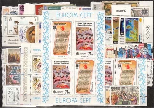 Europa Cept Jahrgang 1982 ** 70 Marken und 2 Blocks