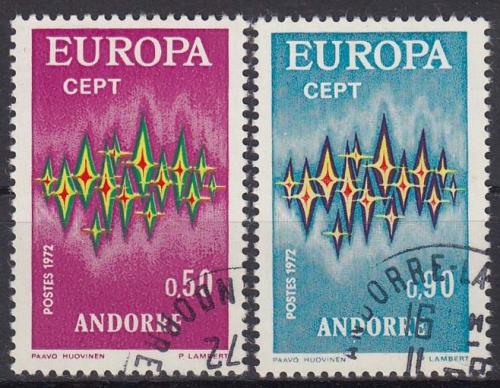 Andorra franz. 238/39 O, Europa 1972, gestempelt