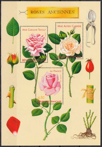 Frankreich MiNr. Bl. 21 ** Weltkongress für alle Rosenzüchtungen