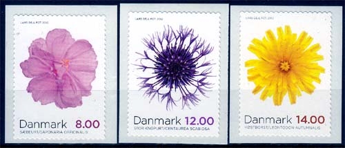Dänemark MiNr. 1714/16 ** Herbstblumen selbstklebend