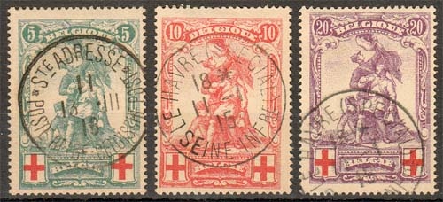 Belgien MiNr. 104/06 O Rotes Kreuz