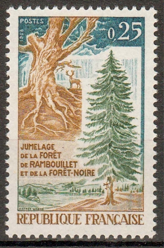 Frankreich MiNr. 1626 ** Freundschaft zwisch. Foret de Rambouillet - Schwarzwald