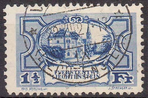 Liechtenstein MiNr. 71 O Regierungsgebäude