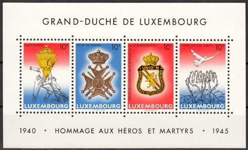 Luxemburg MiNr. Bl. 14 ** 40. Jahrestag des Waffenstillstandes