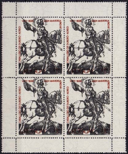 Uruguay MiNr. 1491 ** Hl. Georg zu Pferd im Viererblock