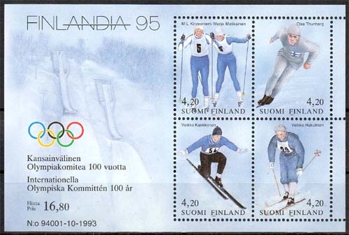 Finnland MiNr. Bl. 11 ** Olympiade Finlandia `95