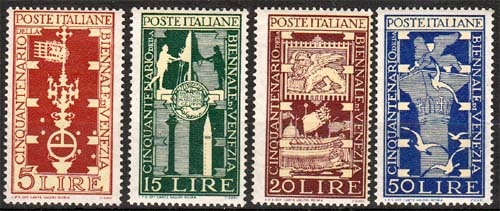 Italien MiNr. 767/70 ** 50 Jahre Biennale von Venedig