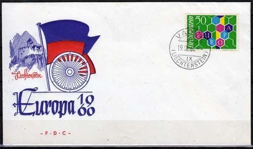 Liechtenstein MiNr. 398 auf FDC Europa Cept 1960