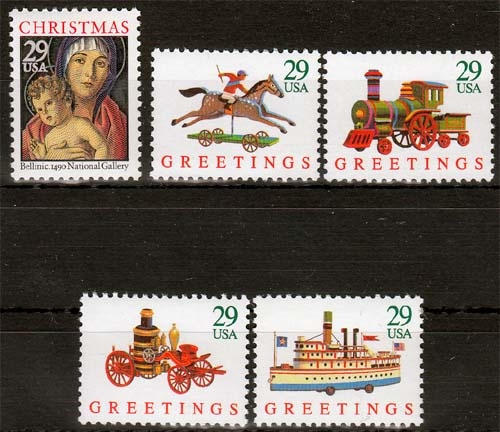 USA MiNr. 2328/32 A ** Weihnachten, Satz