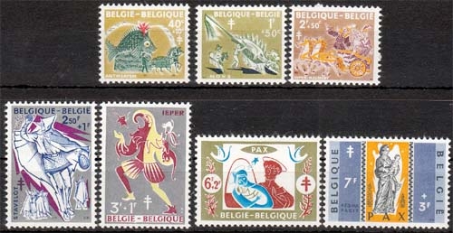 Belgien MiNr. 1167/73 ** Kampf gegen die Tuberkulose