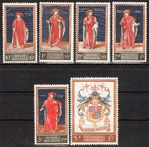 Belgien MiNr. 1155/60 ** 400 Jahre Königliche Bibliothek zu Brüssel