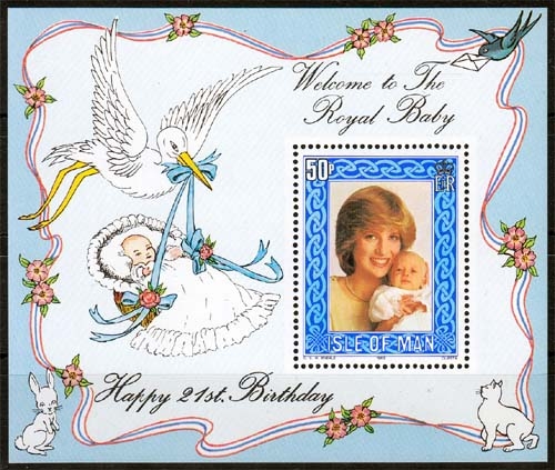 Insel Man MiNr. Bl. 6 ** 21. Geburtstag der Prinzessin Diana