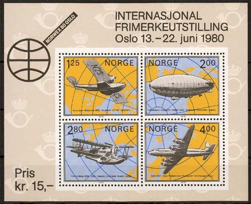 Norwegen MiNr. Bl. 2 ** Briefmarkenausstellung "NORWEX `80"