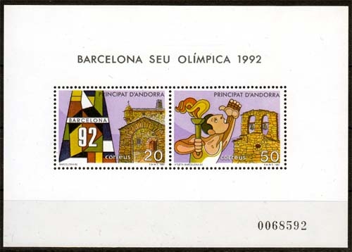 Andorra span. MiNr. Bl. 2 ** Olympische Sommerspiele in Barcelona