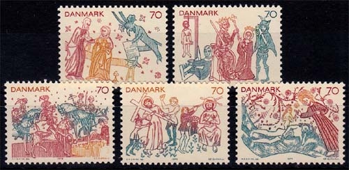 Dänemark MiNr. 550/54 ** Kalkmalereien