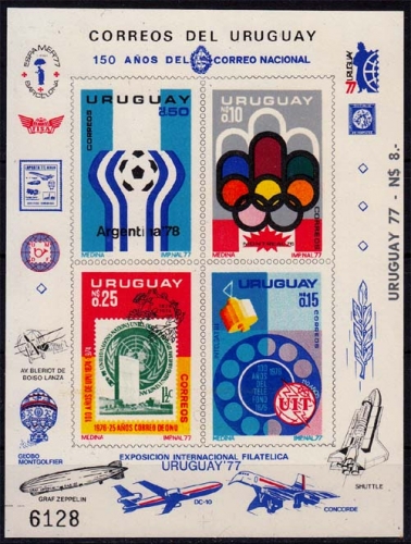 Uruguay MiNr. 1402/05 ** Jahresereignisse, Sonderblock