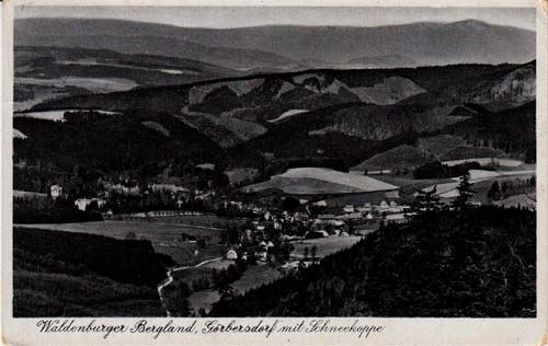 AK Waldenburger Bergland - Göbersdorf mit Schneekoppe, gelaufen