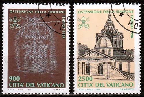 Vatikan MiNr. 1244/45 O Ausstellung des Grabtuches Christi