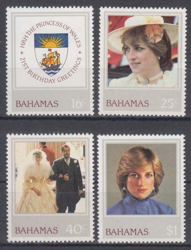Bahamas MiNr. 512/15 ** Geburtstag von Fürstin Diana von Wales