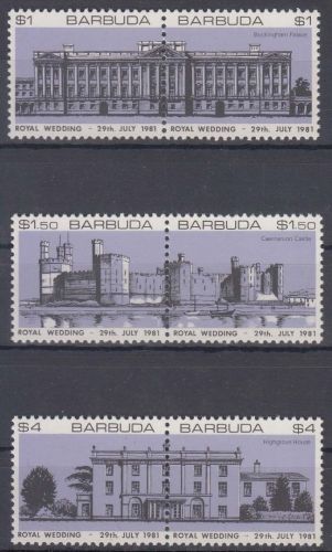 Antigua & Barbuda MiNr. 549/54 ** Hochzeit von Prinz Charles und Lady Diana