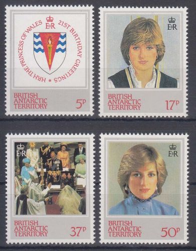 Britische Gebiete in der Antarktis MiNr. 94/97 ** 21.Geburtstag Prinzessin Diana