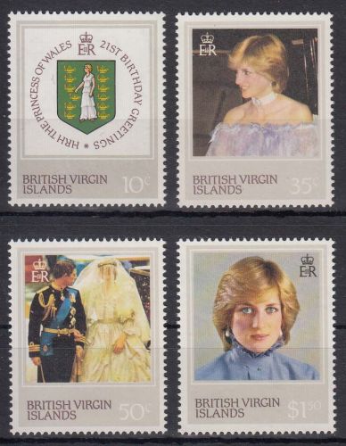Britische Jungferninseln MiNr. 432/35** 21. Geburtstag von Prinzessin Diana